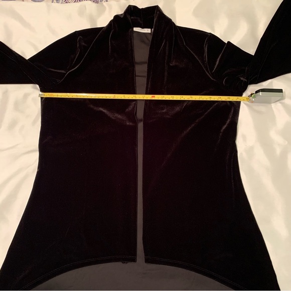 Velvet cardigan Susan Graver waterfall cascade black - Picture 7 of 14